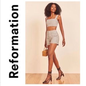 NEW Reformation Plaid Crop Top
